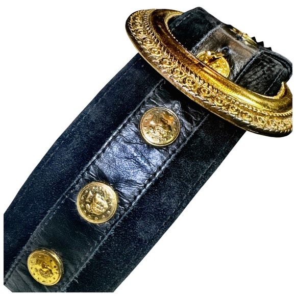 R.J. Graziano Black and Gold Statement Belt. Size Small. - Picture 11 of 14